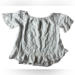 TERZO MILLENNIO WHITE OFF THE SHOULDER LINEN BLOUSE SIZE LARGE SUSTAINABLE